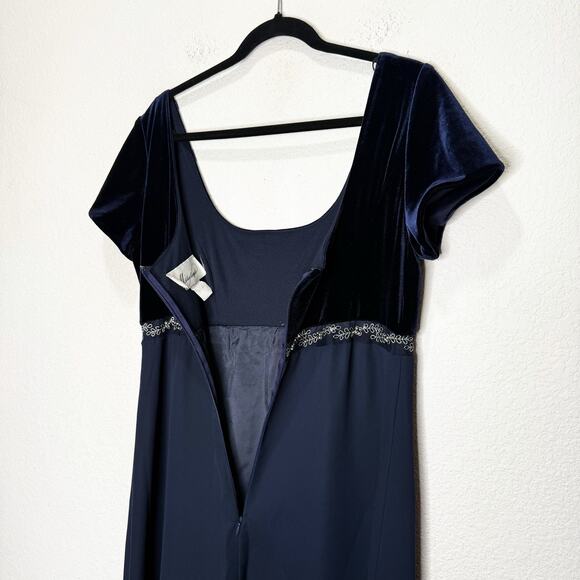 Vintage Michealangelo Coquette Velvet Empire Beaded Babydoll Maxi Gown Dress Y2K - Picture 5 of 10